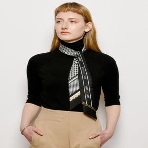 액세서리 [[25FW]] DCSC5F965BK [SILK100%]블랙 뉴체크 패턴 쁘띠 실크스카프