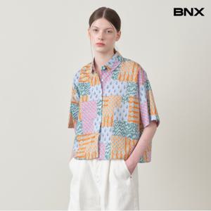 정상가:59,000원 ㅣ 패치워크 스타일 프린팅 반팔 셔츠 (BX2BL037L0)