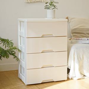 러쉬그레인 플라스틱 와이드 서랍장 2단~6단 옷 수납 정리함 수납장