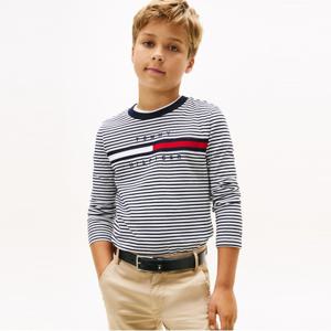 타미힐피거 [온라인단독] 플래그 립 인서트 티셔츠 (T42F6KKO170BT40A6)