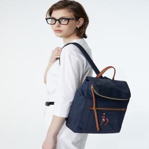 헤지스 액세서리 여성 [[24FW]] WIBA4F063N2 [스테디셀러] 네이비 자수장식 나일론 백팩