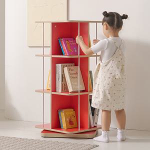 VONI 자작엣지 레드에디션 인테리어 회전책장 3단 착불