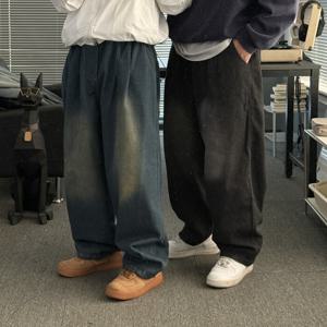 [브리치] 유인맨즈 / 1 + 1 남자밴딩청바지 벌룬핏데님팬츠