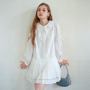 [12월26일 예약배송] Cest_Lovely pleated shirt dress