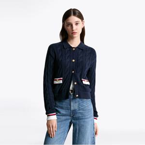 타미힐피거 골드 버튼 폴로 가디건 (T22F9KCD093WT1C1G)