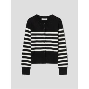 스트라이프 카디건  블랙