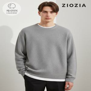 워셔블 잔조직 라운드 니트 (ABD4ER1103)