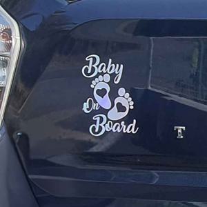 차량용 홀로그램 아기발 아기가 타고있어요 스티커 자동차꾸미기 자동차튜닝스티커