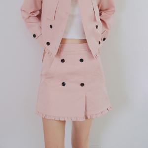 [12월18일 예약배송] Cest_Ruffle button skirt