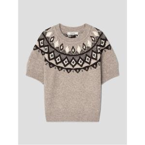 자카드 반소매 풀오버  베이지 (325X51LYGA)