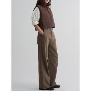 크롭 패딩 베스트  브라운 (355938LY1D)