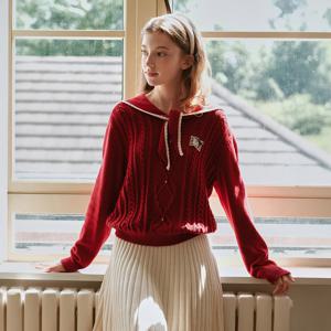 [12월11일 예약배송] Cest_Sailor collar knit sweater