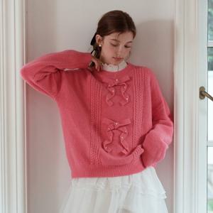 12/18예약배송_Cest_Pearl ribbon knit pullover sweater