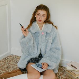 [12월26일 예약배송] Cest_Color button fur jacket