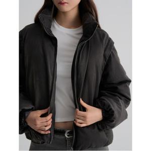 슬리브디테쳐블 빈티지 숏패딩  애쉬 (355Y38LY54)