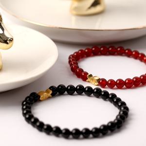 24K골드 순금 럭키 피쉬 재물운 건강운 가족 선물 천연 원석 물고기 팔찌 2컬러 택1 BG-1143