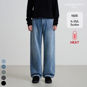 [브리치]  맨즈 / 남성 겨울기모 밴딩 와이드 청바지 (MJ2513)