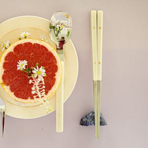 [무케] 메종다르_봉봉 커트러리 2P 한식용 (6 colors) 스테인레스 24K 도금 아크릴 수저세트 선물포장