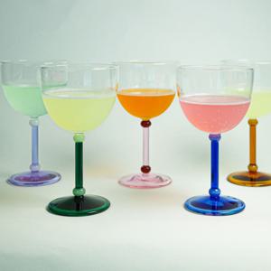 [무케] 메종다르_로지 고블렛 홈파티용 (4 colors) 고급내열유리 테이블웨어 집들이선물