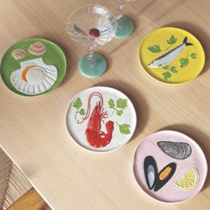 [무케] 메종다르_해산물 그릇 4인세트 인테리어용 테이블웨어 도자기접시 선물포장