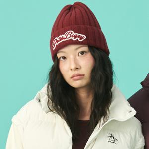 여성 피터보기 니트 비니 와인 MQ422PCPO1