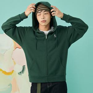 남녀공용 스웻 후드 집업 자켓 딥그린 MQ323PTL92