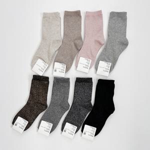 [브리치]  / 1 + 1 반짝이 글리터 펄 패션 무지 여성 장목 양말 8col