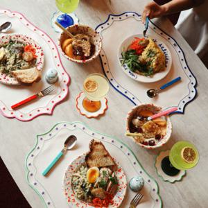 [무케] 메종다르_스텔라 테이블매트 홈파티용 (5 colors) 폴리방수코팅 별모양자수 결혼선물추천 선물포장