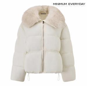 정상가:159,000원ㅣ카라 퍼 배색 스트링 패딩 점퍼 (EB4JJ008D)