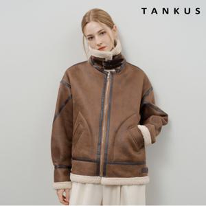 정상가:159,000원 l 버클 하이넥 레더 트리밍 무스탕 자켓 (TX4JK011L0)