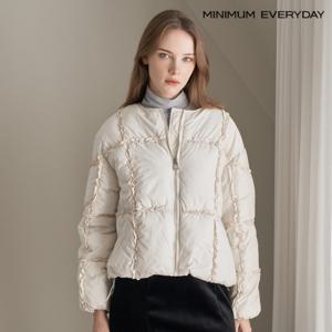 정상가:159,000원 ㅣ  에브리데이]라운드 집업 밑단 스트링 패딩 점퍼 (EB4JJ027D)