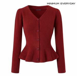 정상가: 69,000원 ㅣ  에브리데이]페미닌 슬림핏 페플럼 골지 니트 가디건 (EB4CK065D)