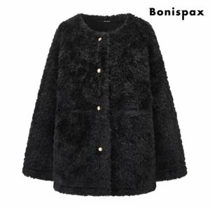 정상가:159,000원 ㅣ 노카라 골드 버튼 페이크 퍼 자켓 (XP4JK019L0)