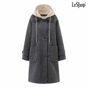 정상가:239,000원 ㅣ 소프트 니트 후드 탈부착 레이어드 롱 코트 (DP4JH006A)