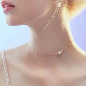 [브리치]  / 진주 & 스톤 여성 초커 목걸이