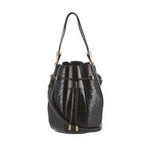 21 6130 0770470 (216130 770470) 로고 크로커다일 엠보싱 미디움 버킷 숄더백