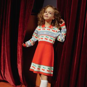 [본사] 체리 패턴 니트 원피스_QAOP12561RD