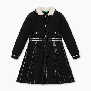 [본사] 별 카라 니트 원피스_QAOP19561BK