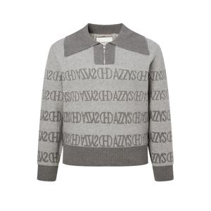 헤지스 골프 여성 [[24FW]] HWSW4D713G2 그레이 여성 스트라이프 로고 방풍 하프집