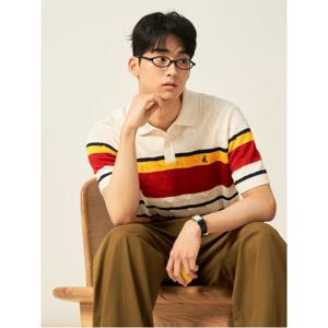 케이블 럭비 반팔 니트  아이보리 (BC5451C600)