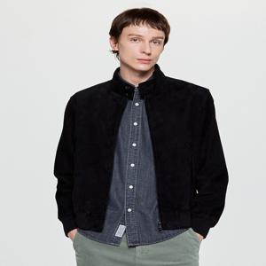 남성 [[25FW]] HZJU5D676BK [시즌오프][클래식] 블랙 스웨이드 켄싱턴 헤링턴 자켓