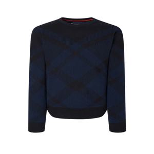 헤지스 골프 [[25FW]] HUSW5D713N3 네이비 남성 체크 방풍 니트 풀오버