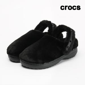 클래식 언퍼게터블 클로그 성인 털슬리퍼 블랙 211116-001