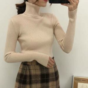 여자 티셔츠 긴팔티 목폴라 슬림핏 골지티 이너폴라 폴라티 폴라맨투맨 목폴라 목폴라티