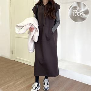 [브리치] 미아마스빈 /  기모안감  네오 후드 기모 포켓 원피스