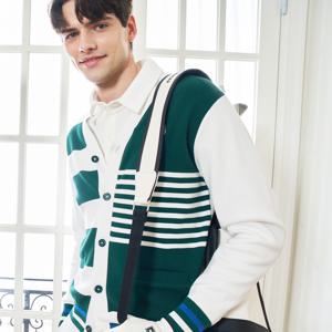 [정상가 378000원]남성 언밸런스 브이넥 니트가디건 터콰이즈 (QM0DCD10124)