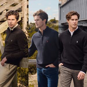 [최초가 149,000원]코튼 하프 집업 니트 3종 남성_95