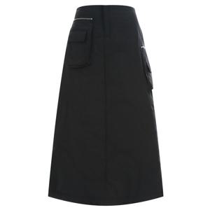 [하프클럽] 여성 FW신상 뒷밴딩 지퍼 포켓 방한 패딩 롱 스커트 JVL-WSK-20109-블랙