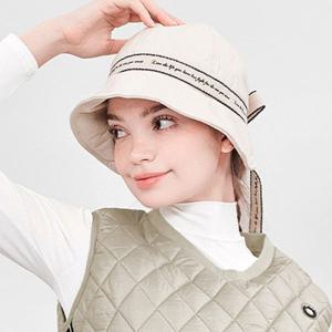 [하프클럽] 루엔 여성골프 레터링 벙거지모자 여자골프벙거지모자 골프겨울패딩모자