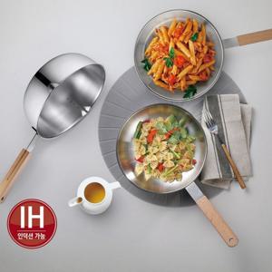 풍년 국산 우드라이트 멀티팟 라면 이유식냄비 스텐 인덕션 프라이팬 통3중 편수냄비